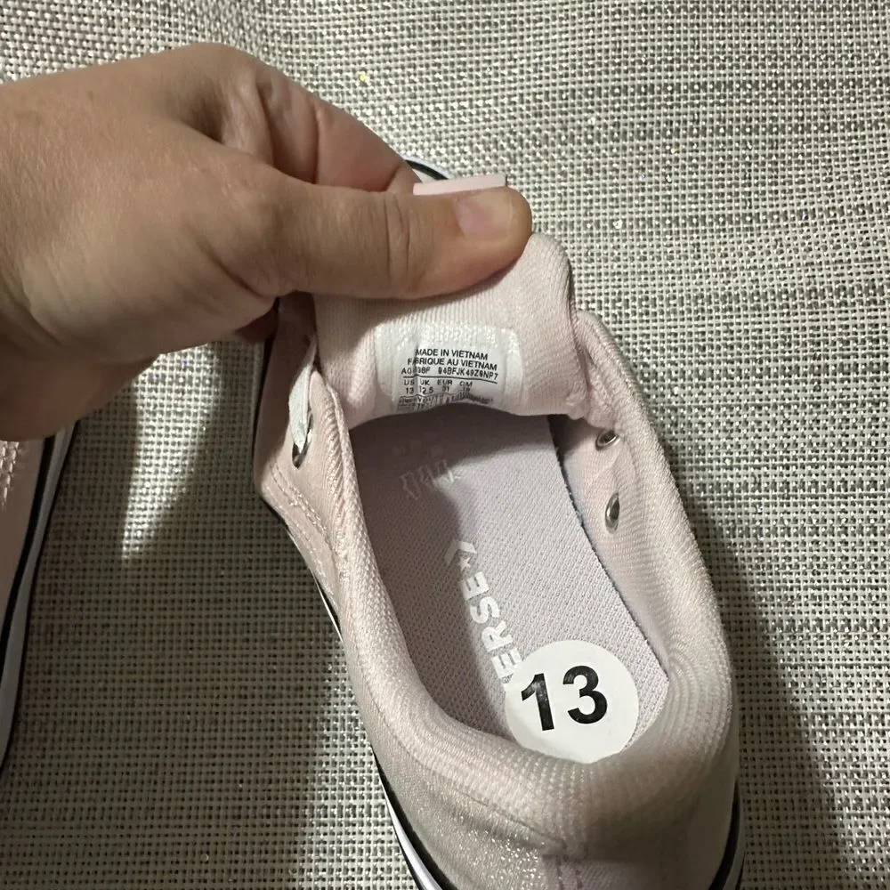 Converse 13 & 1,2,3 Girls Light Pink Metallic White Black Brown Soles Sneakers